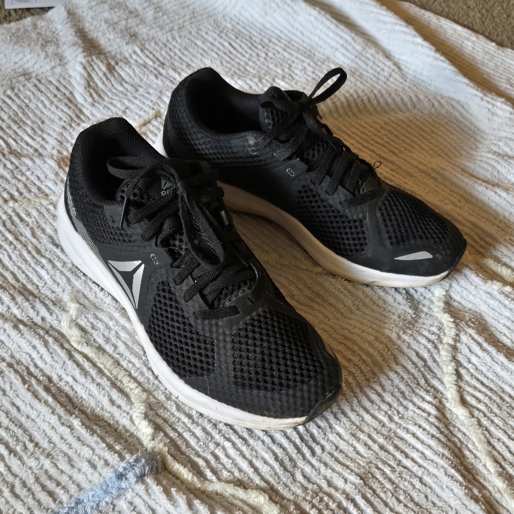 Reebok Women's Endless Road Running Shoe In Black Silver And White